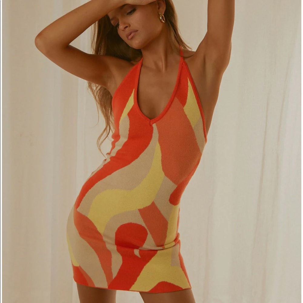 Pepper Mayo flames cool horizons knit dress